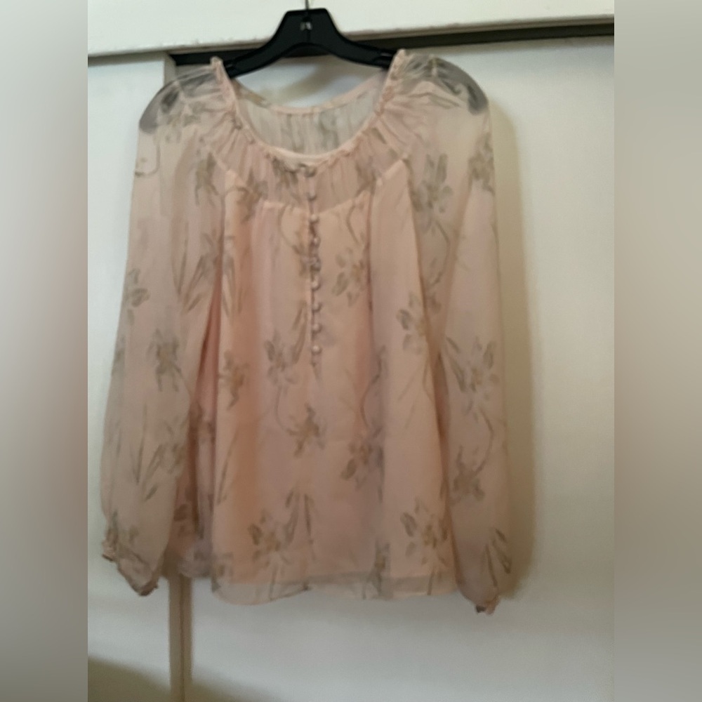 Rebecca Taylor Blush Floral Blouse